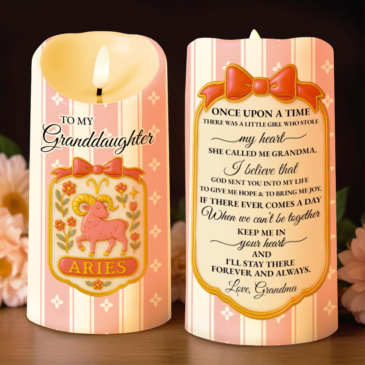 To My Granddaughter Little Girl And Zodiac Sign Keepsake