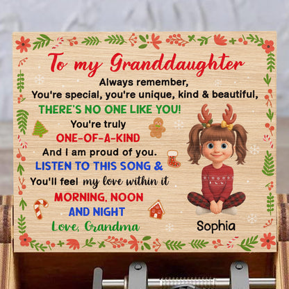 Always Remember, You're Special And Unique, Christmas Elements And Cartoon Girl - Custom Music Box With "We Wish You A Merry Christmas" Tune - GDT411_MZX