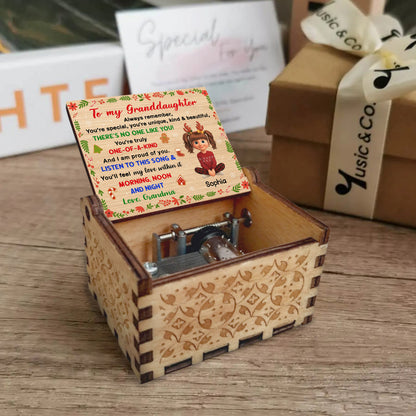 Always Remember, You're Special And Unique, Christmas Elements And Cartoon Girl - Custom Music Box With "We Wish You A Merry Christmas" Tune - GDT411_MZX