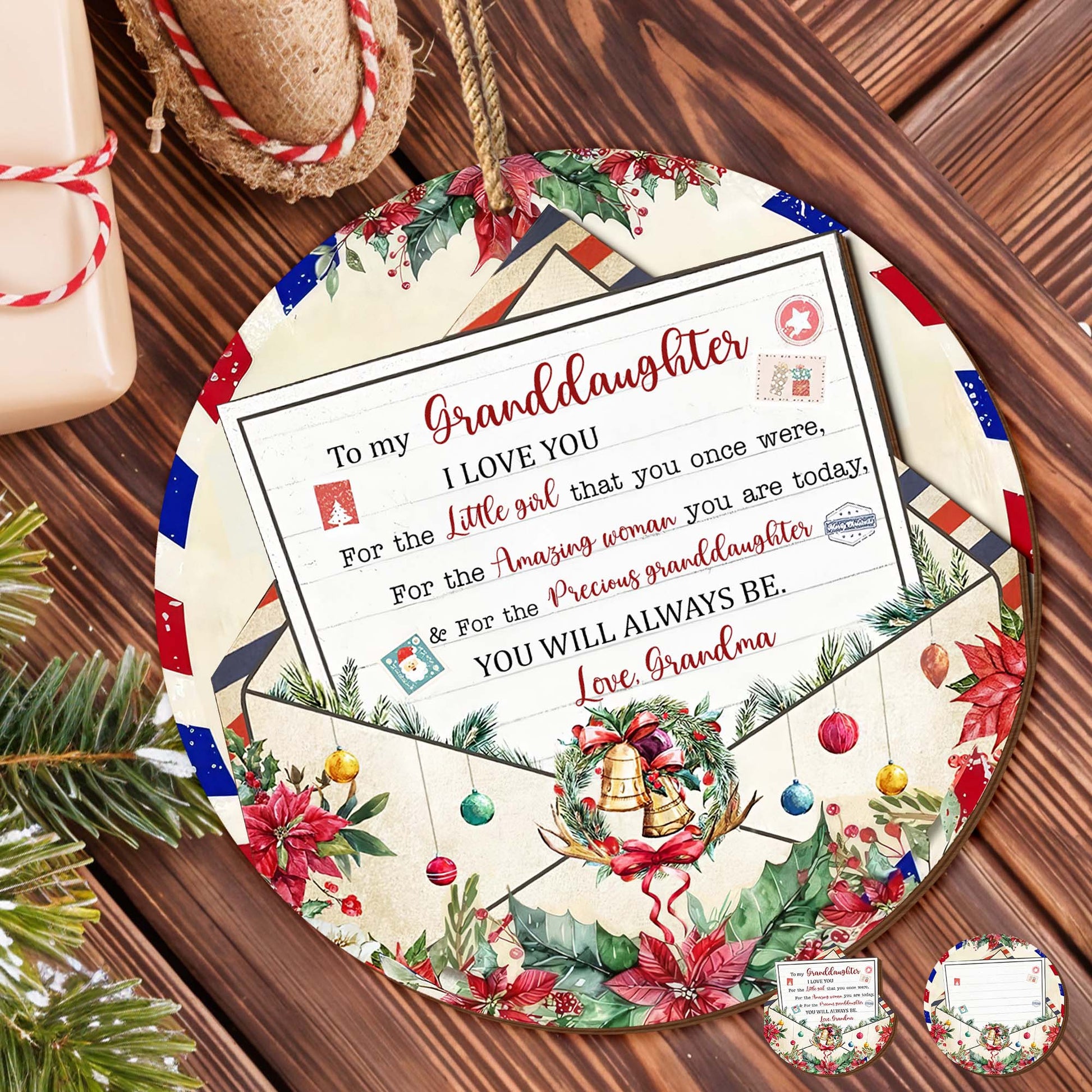 To My Granddaughter, I Love You, Christmas Motifs