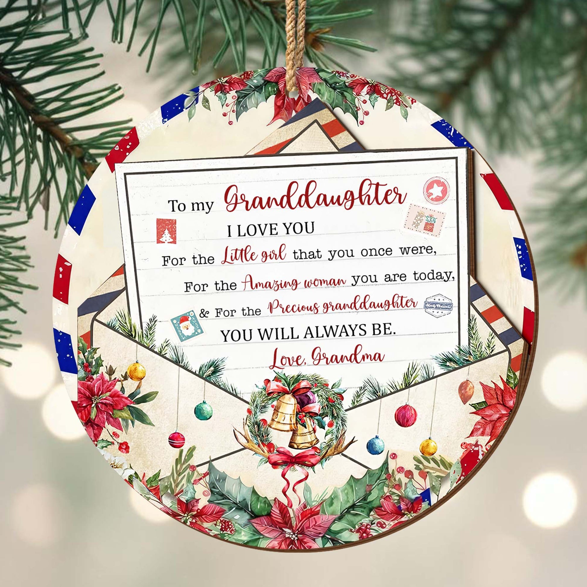 To My Granddaughter, I Love You, Christmas Motifs
