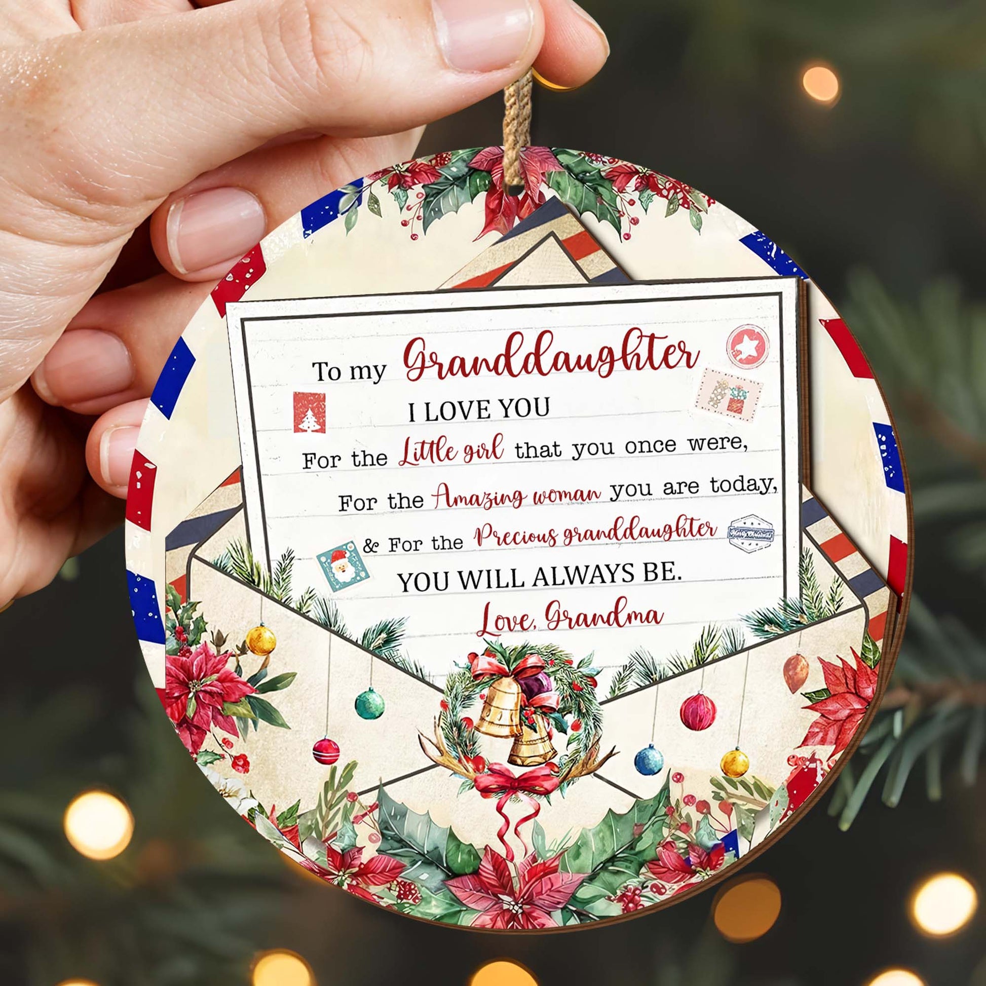 To My Granddaughter, I Love You, Christmas Motifs