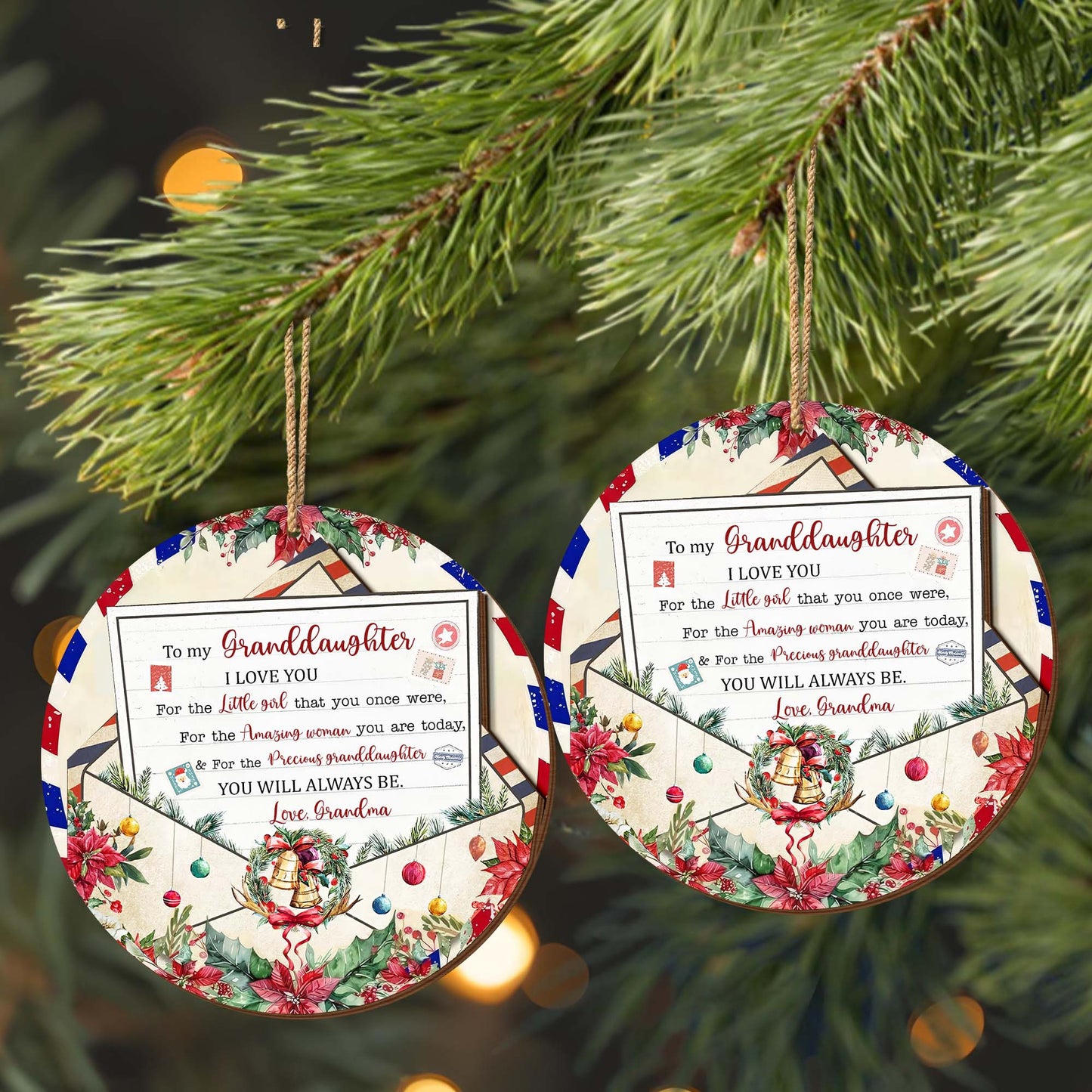 To My Granddaughter, I Love You, Christmas Motifs