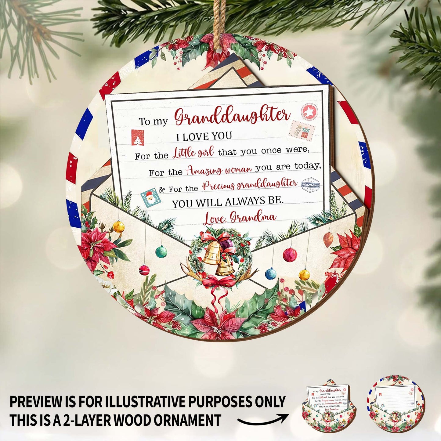 To My Granddaughter, I Love You, Christmas Motifs