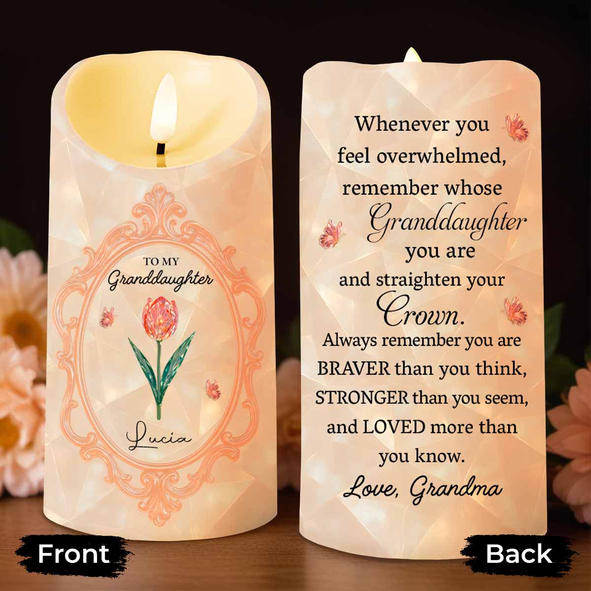 Straighten Your Crown, Granddaughter Love Message with Flowers