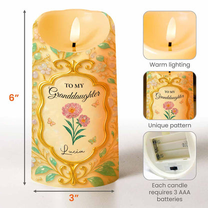 To My Granddaughter, Love Always, Flowers And Leaves Design