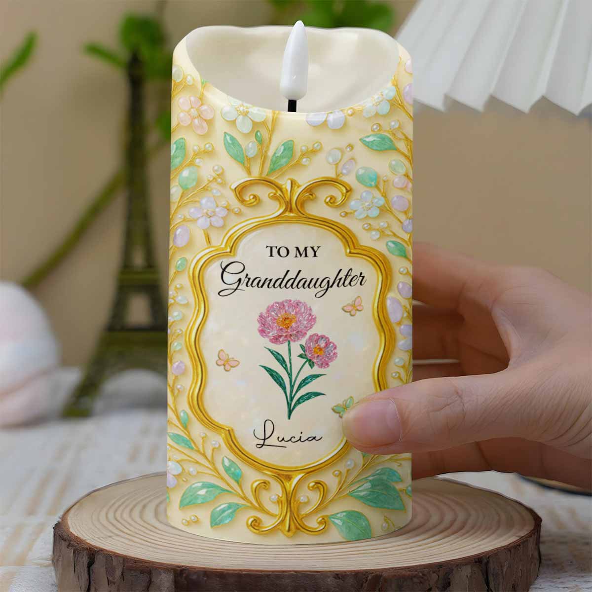 To My Granddaughter, Love Always, Flowers And Leaves Design