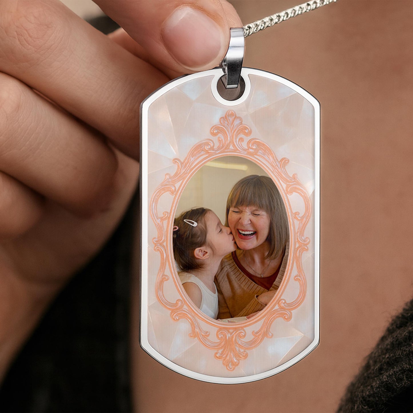 To My Granddaughter, Remember Whose You Are - Personalized Custom Dog Tag Necklace - GDT417_DTNECK
