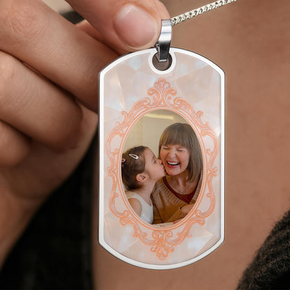 To My Granddaughter, Remember Whose You Are - Personalized Custom Dog Tag Necklace - GDT417_DTNECK