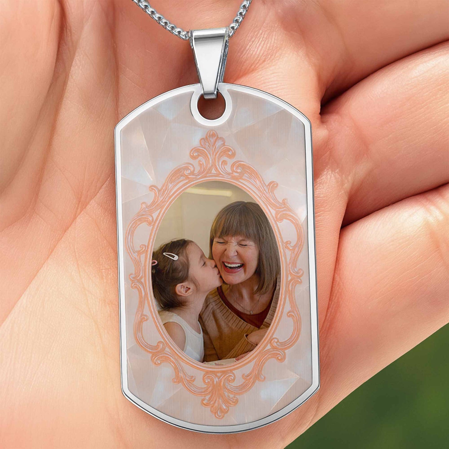 To My Granddaughter, Remember Whose You Are - Personalized Custom Dog Tag Necklace - GDT417_DTNECK