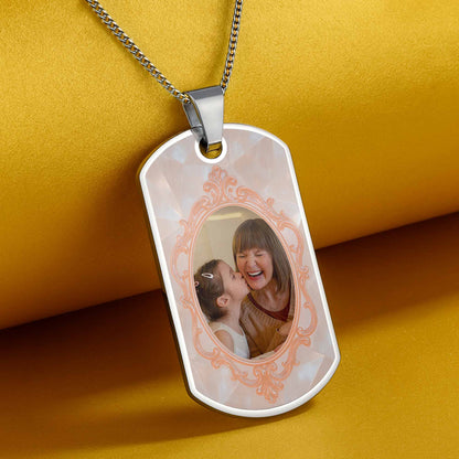 To My Granddaughter, Remember Whose You Are - Personalized Custom Dog Tag Necklace - GDT417_DTNECK