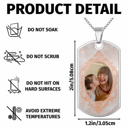 To My Granddaughter, Remember Whose You Are - Personalized Custom Dog Tag Necklace - GDT417_DTNECK