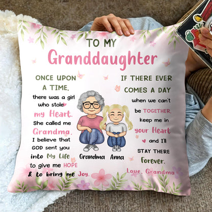 To My Granddaughter, Grandmother and Granddaughter Together - Personalized Custom Pillow, Insert Included - GDT417_PLW