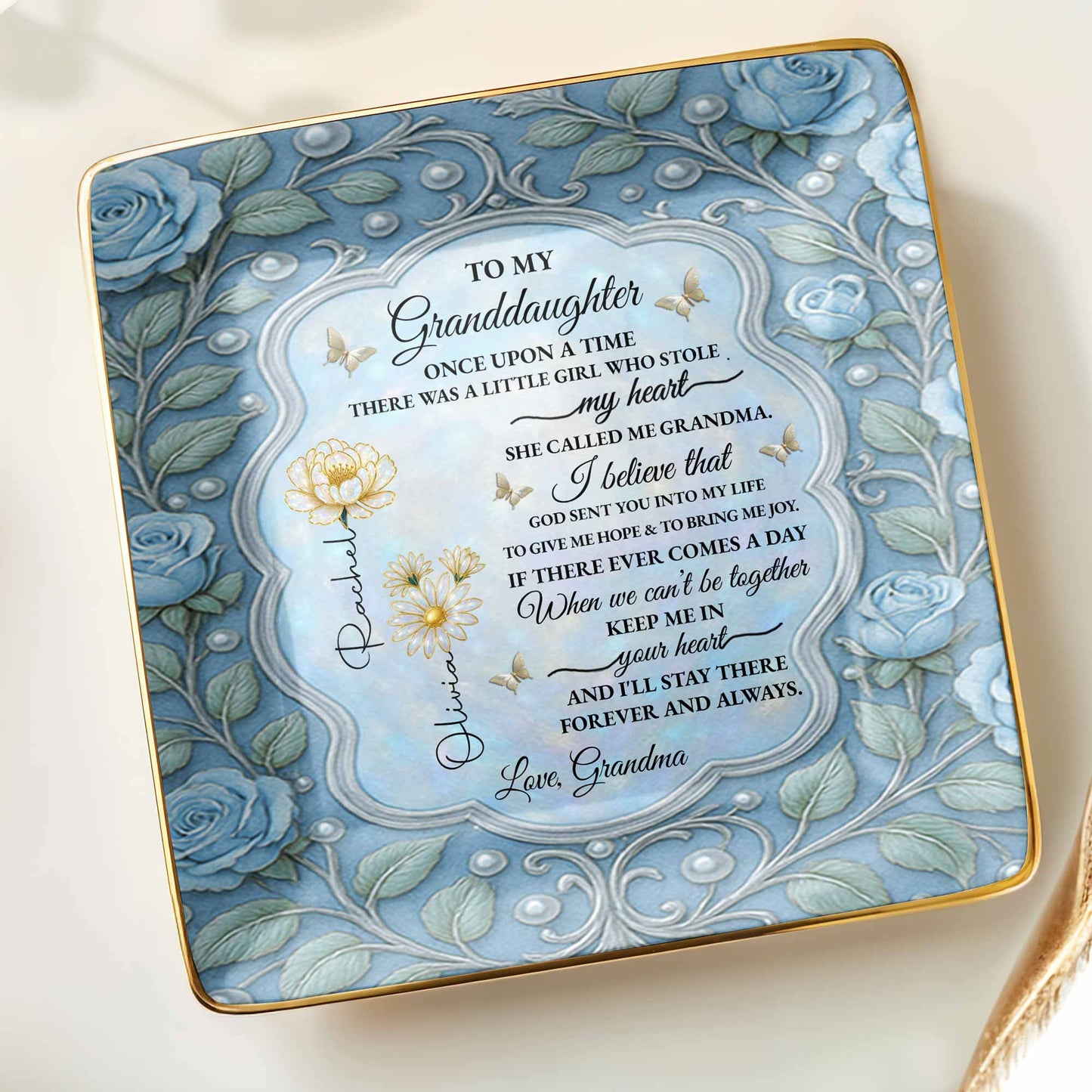 To My Granddaughter, Once Upon A Time, With Roses And Butterflies