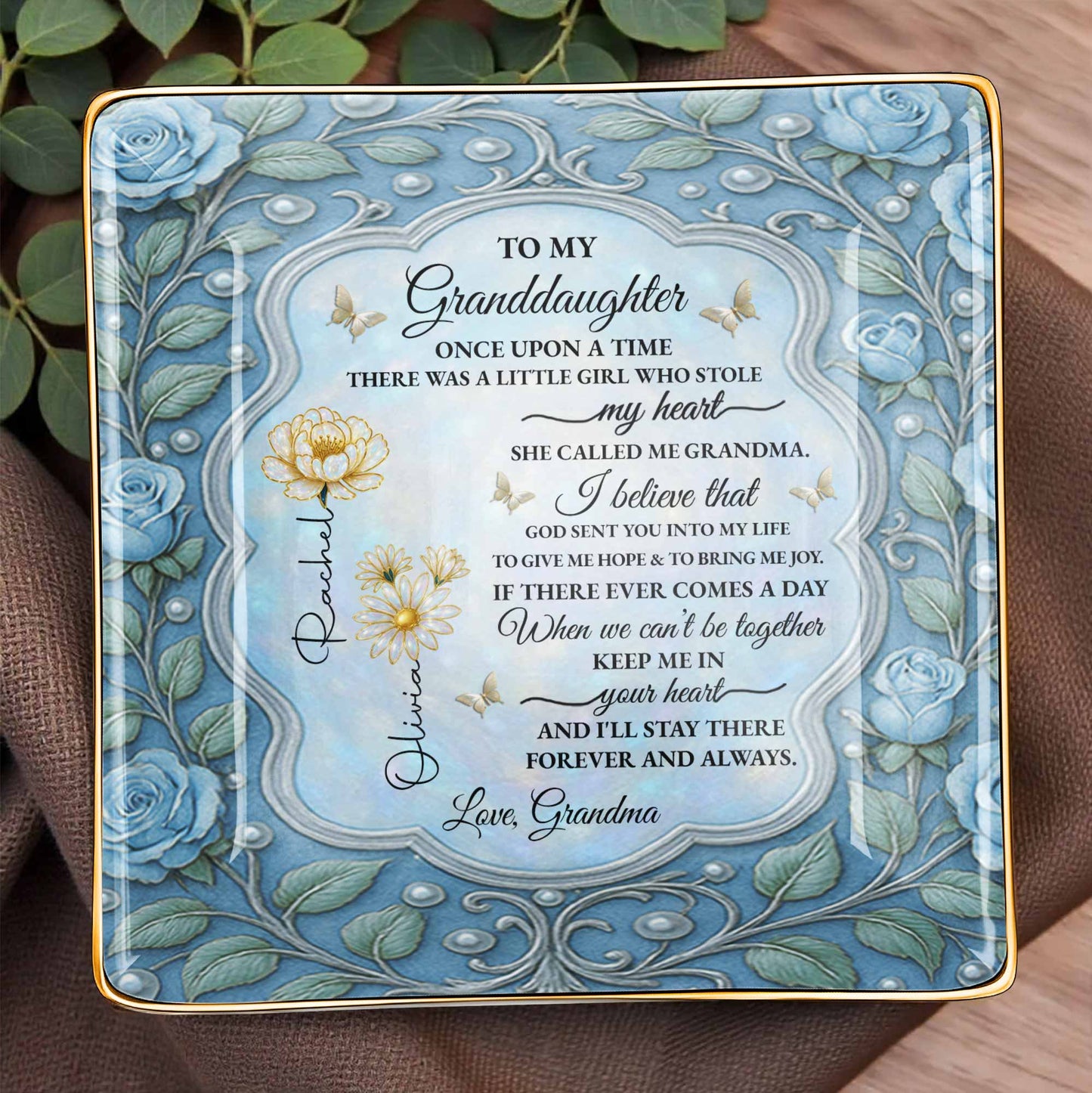 To My Granddaughter, Once Upon A Time, With Roses And Butterflies