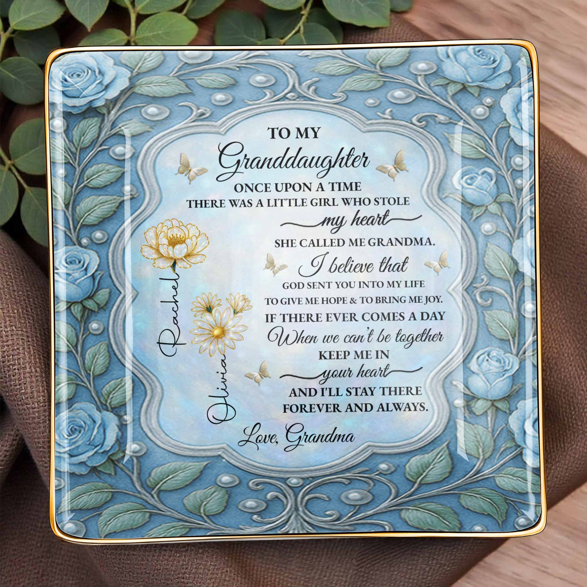 To My Granddaughter, Once Upon A Time, With Roses And Butterflies