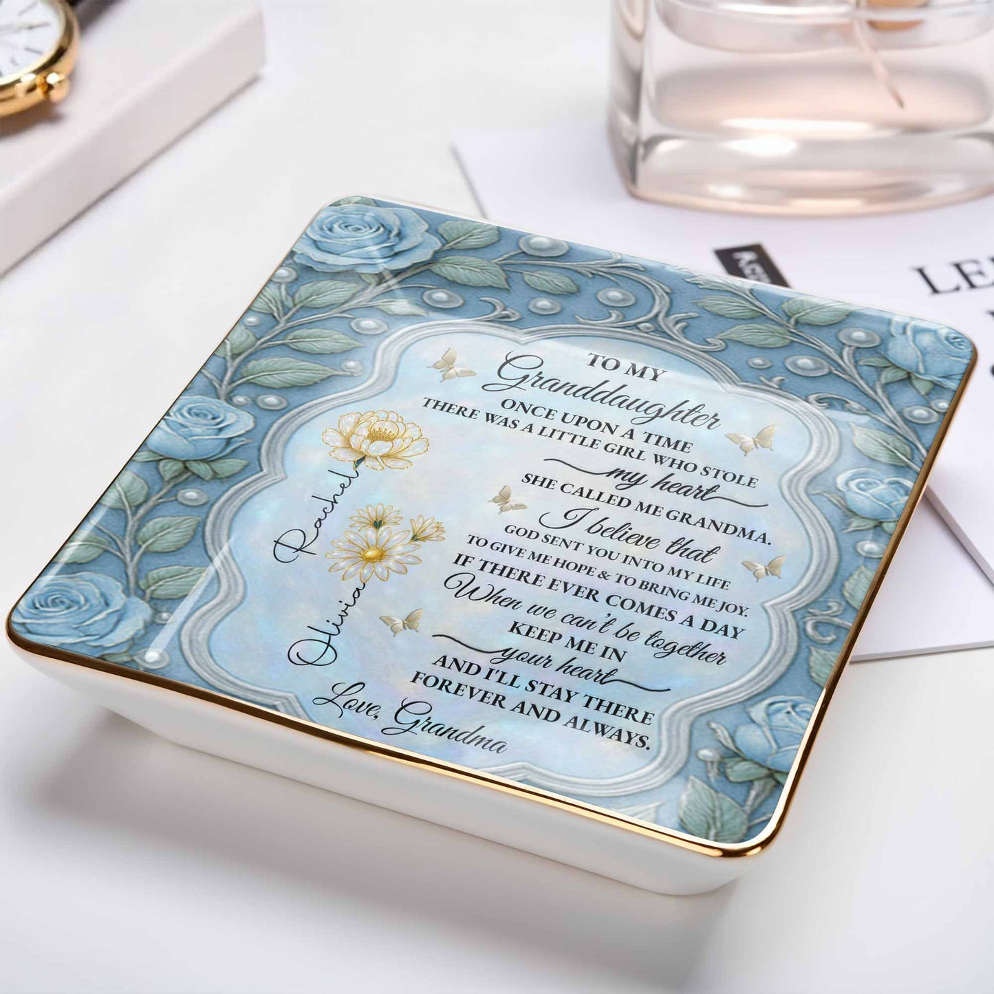 To My Granddaughter, Once Upon A Time, With Roses And Butterflies