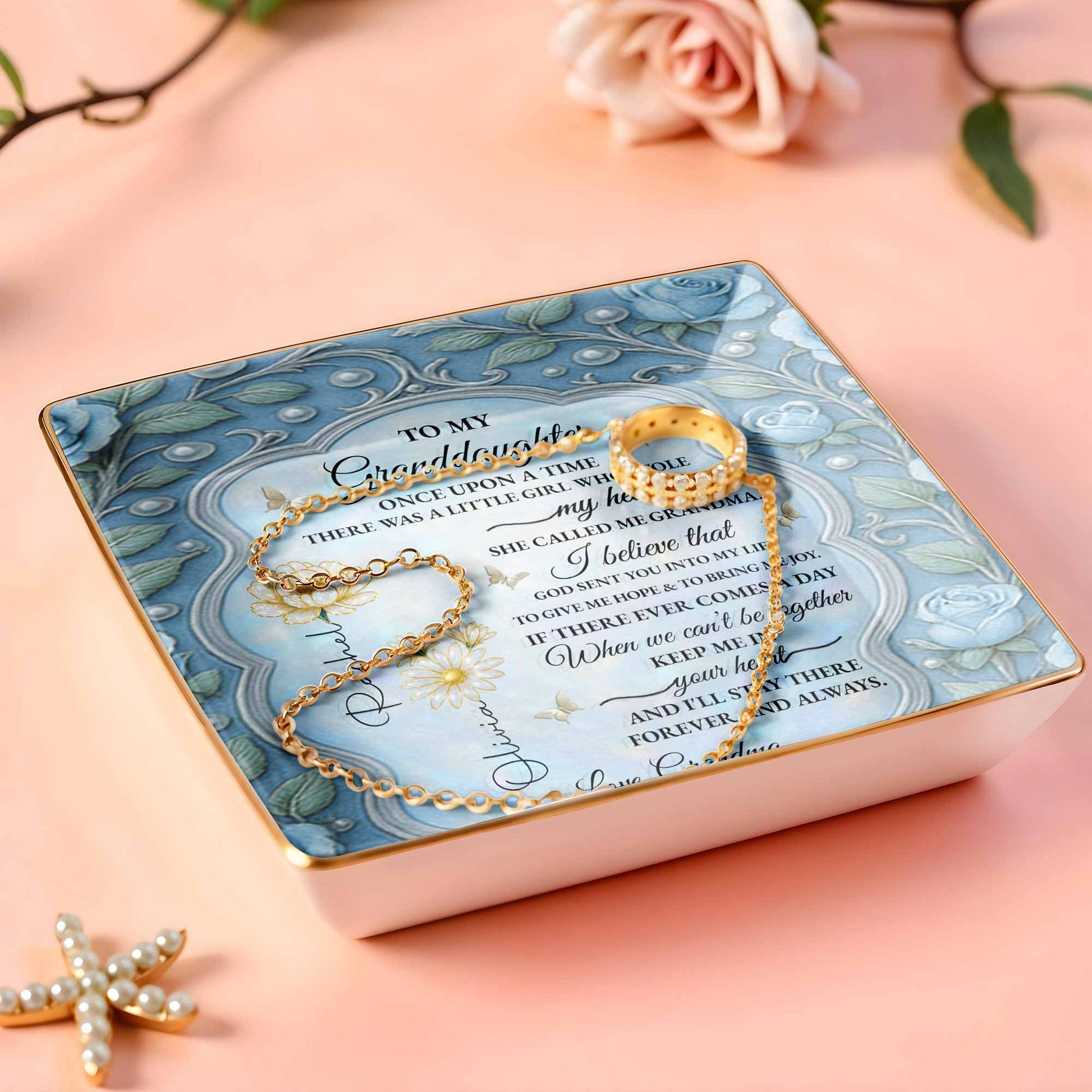 To My Granddaughter, Once Upon A Time, With Roses And Butterflies