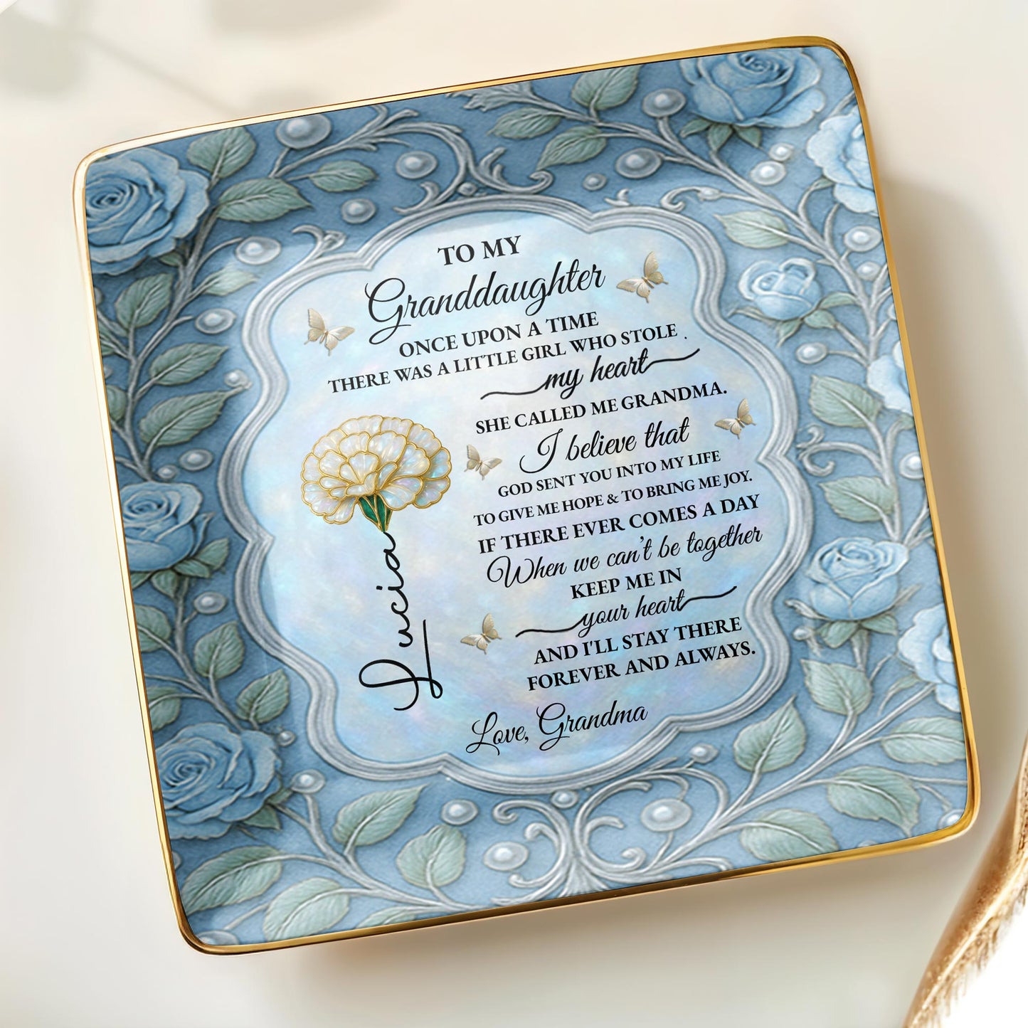 To My Granddaughter, Once Upon A Time, With Roses And Butterflies