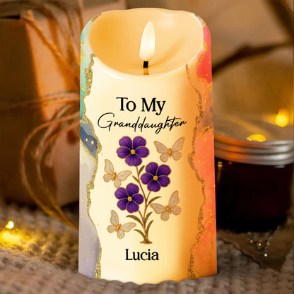 Always Remember You Are Braver, Butterflies And Flowers - Personalized Custom LED Candle - GDT418_LECA