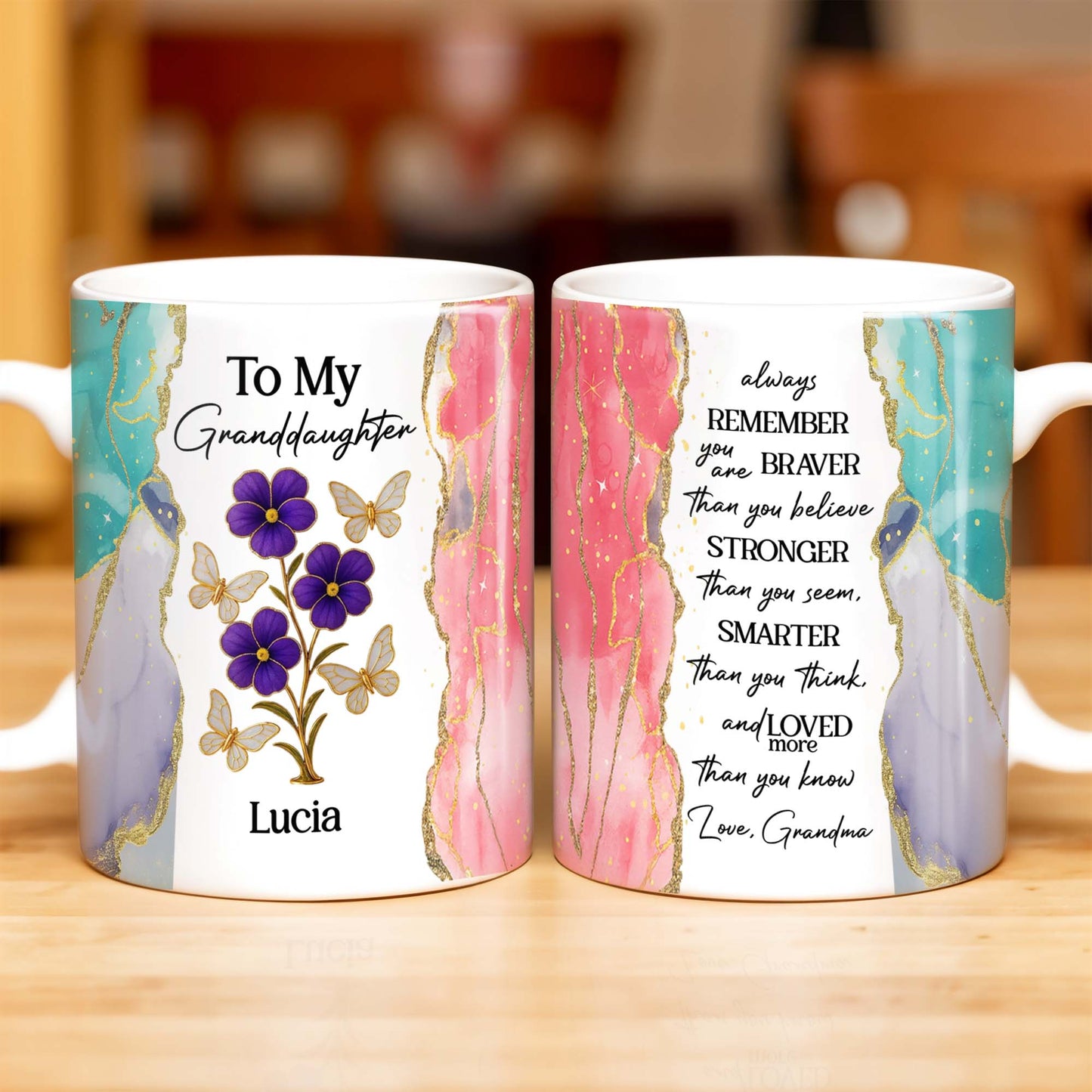 Always Remember You Are Braver, Flowers And Butterflies Design - Personalized Custom Coffee Mug - GDT418_MG