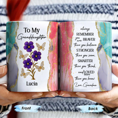 Always Remember You Are Braver, Flowers And Butterflies Design - Personalized Custom Coffee Mug - GDT418_MG