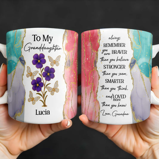 Always Remember You Are Braver, Flowers And Butterflies Design - Personalized Custom Coffee Mug - GDT418_MG