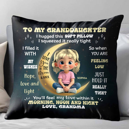 To My Granddaughter, Love and Wishes Pillow