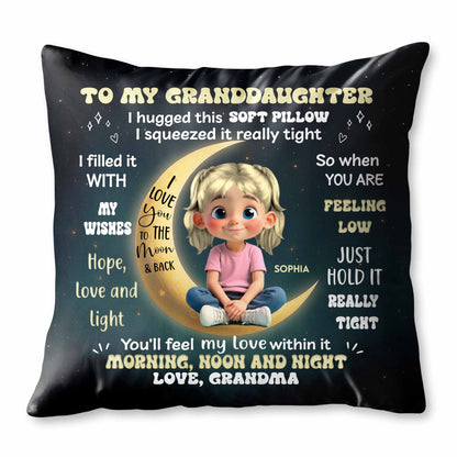 To My Granddaughter, Love and Wishes Pillow