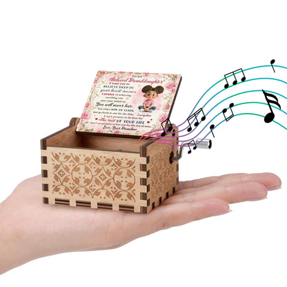 Beloved Granddaughter, Believe In Yourself, Flowers - Custom Music Box With "We Wish You A Merry Christmas" Tune - GDT422_MZX