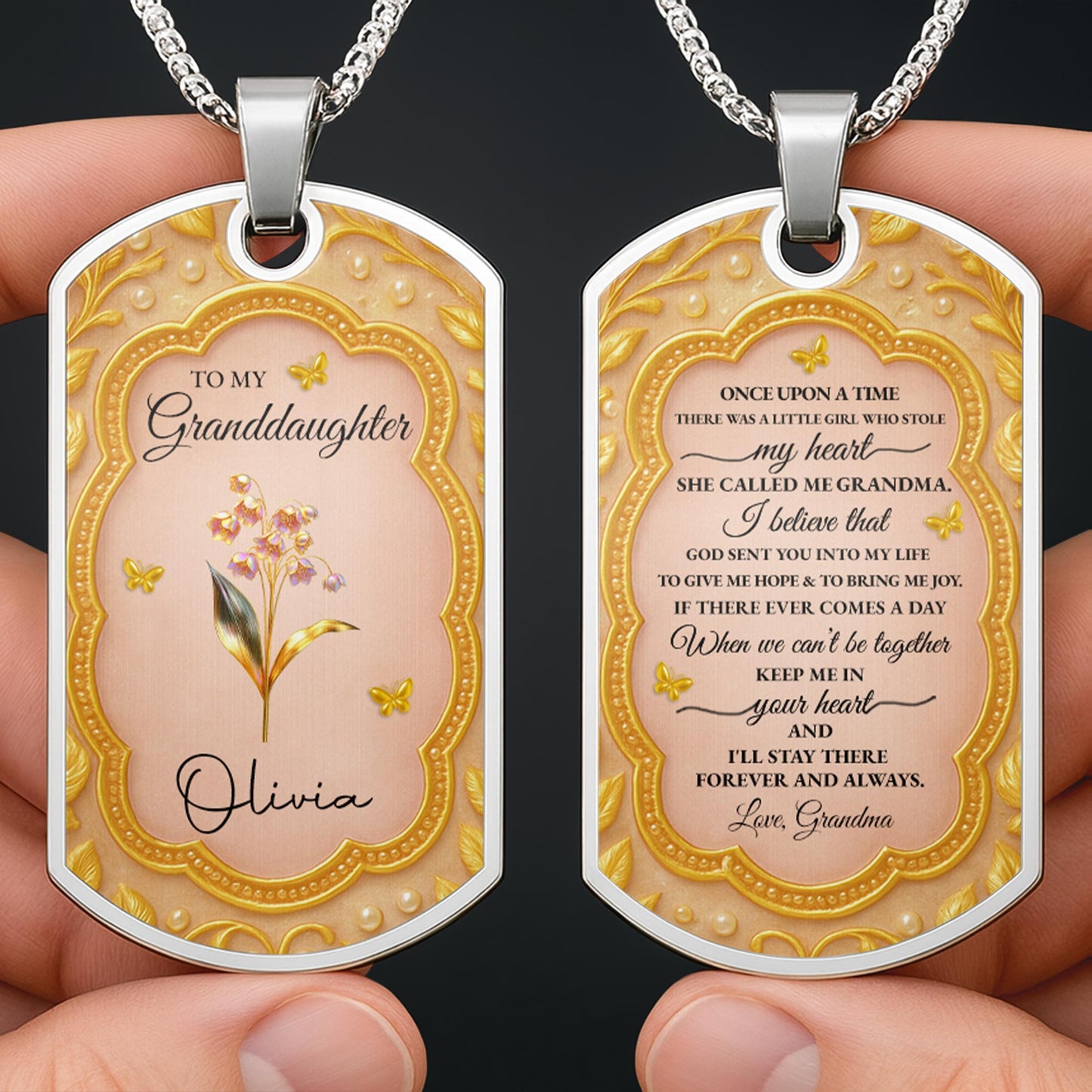 To My Granddaughter, Once Upon A Time, Flowers And Butterflies