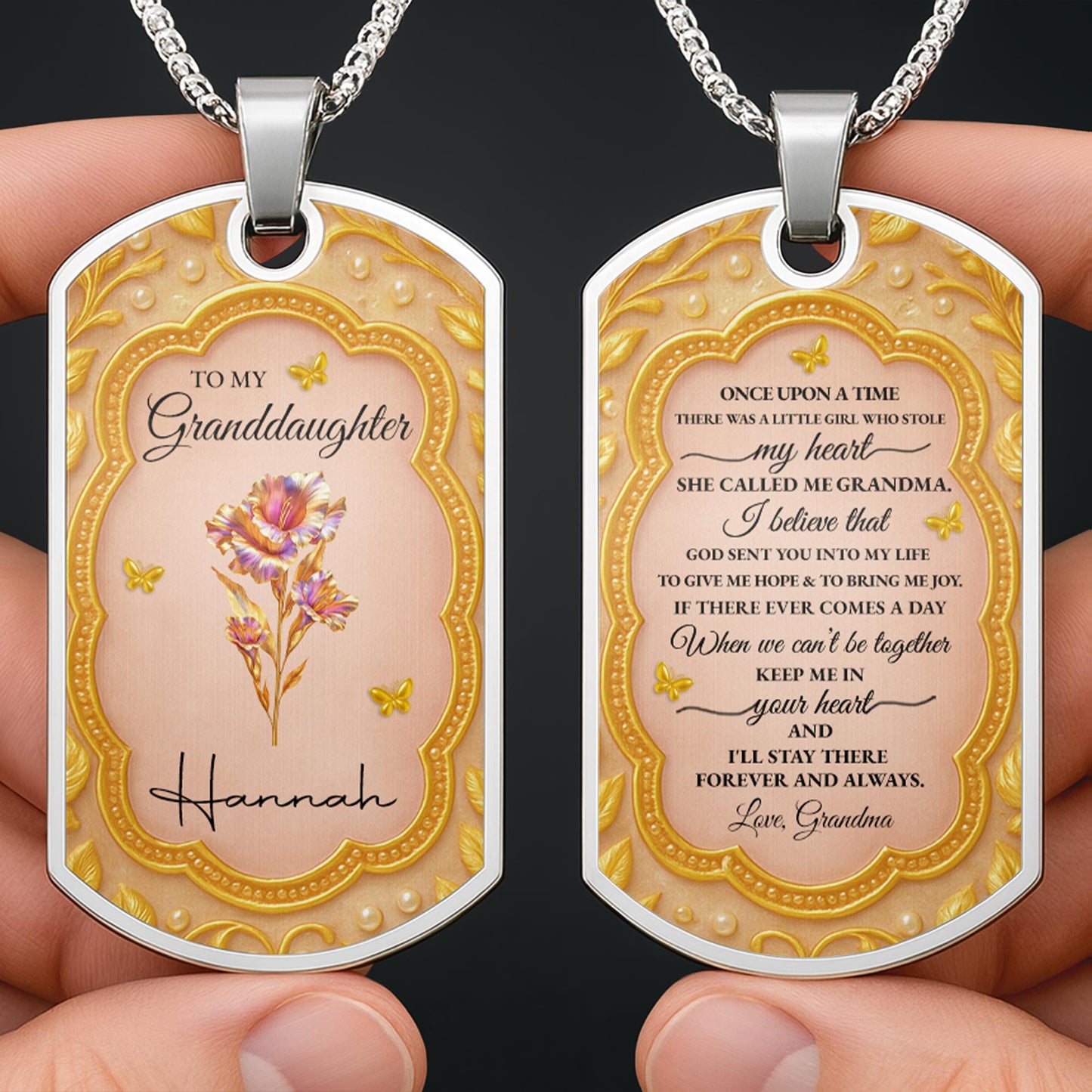 To My Granddaughter, Once Upon A Time, Flowers And Butterflies