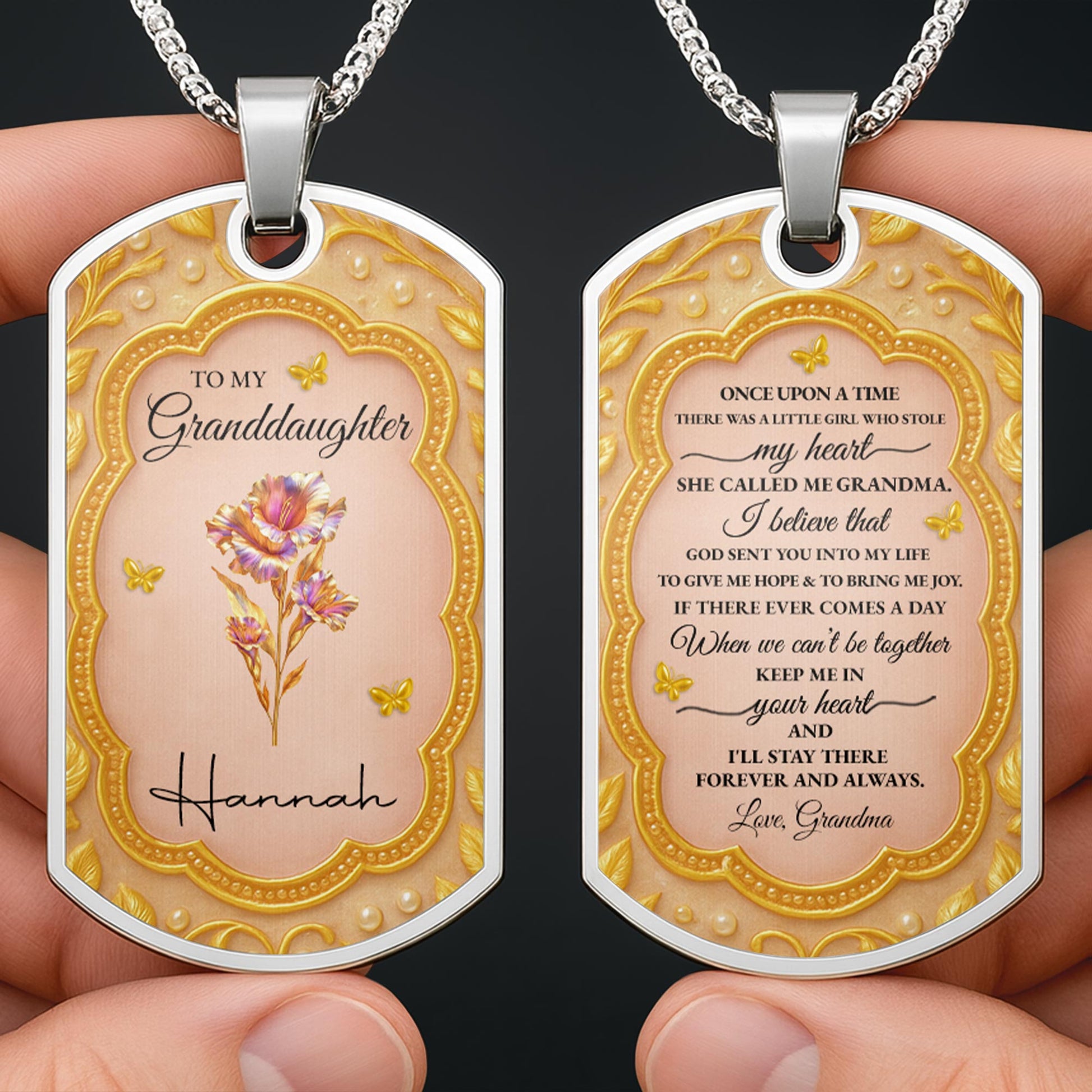 To My Granddaughter, Once Upon A Time, Flowers And Butterflies