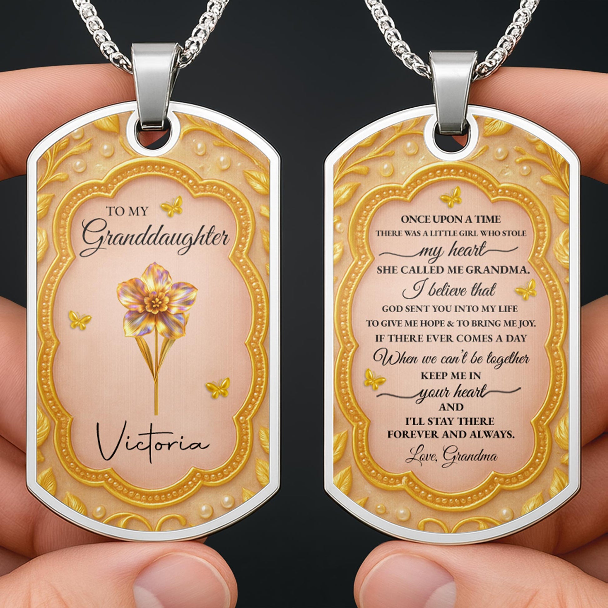 To My Granddaughter, Once Upon A Time, Flowers And Butterflies