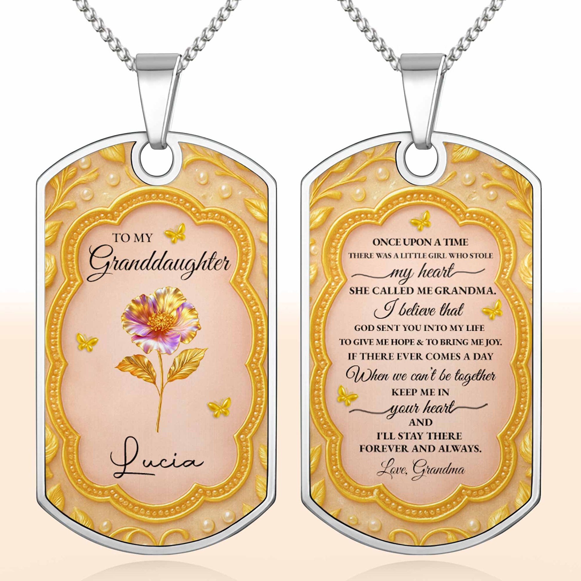 To My Granddaughter, Once Upon A Time, Flowers And Butterflies