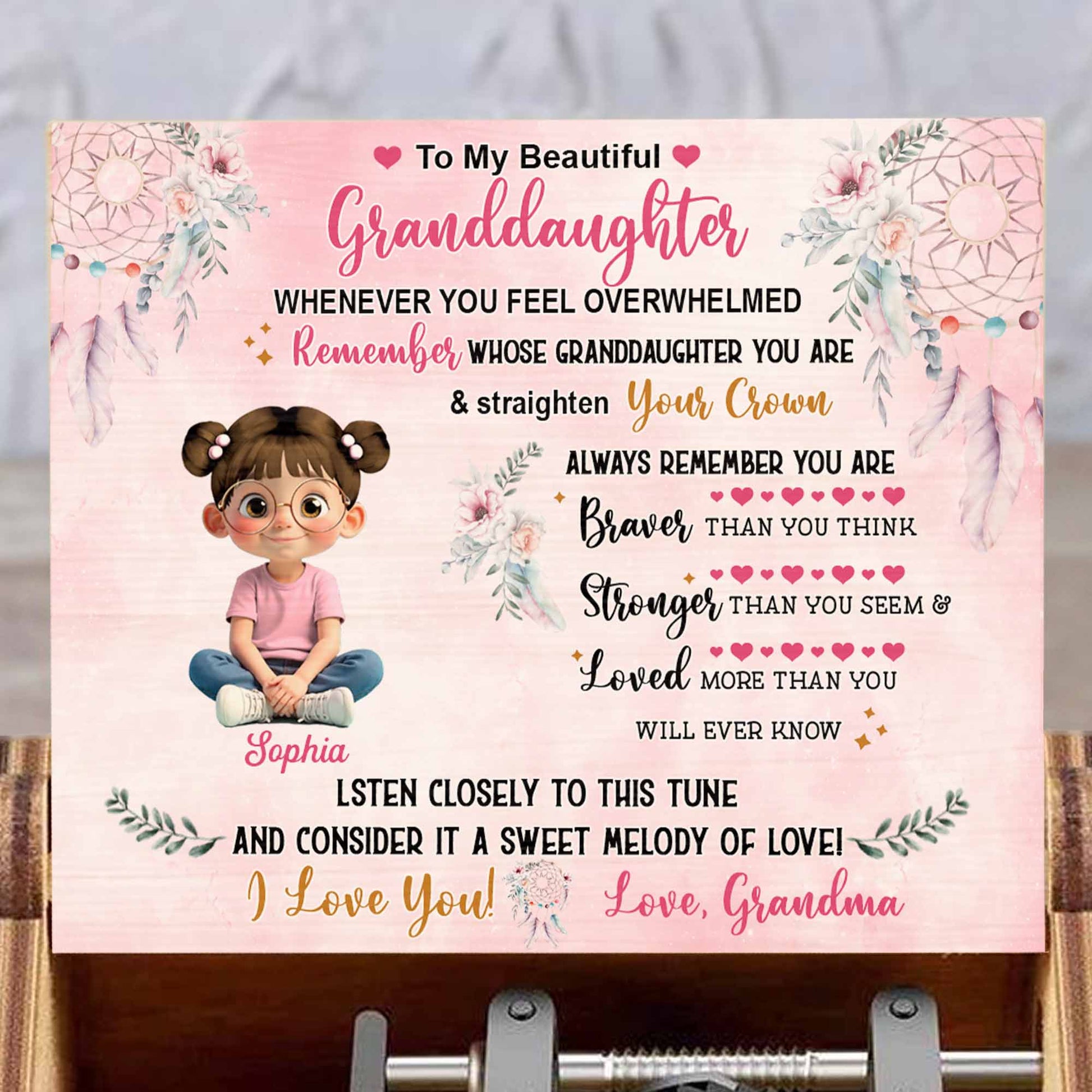 To My Beautiful Granddaughter Flowers And Dream Catcher