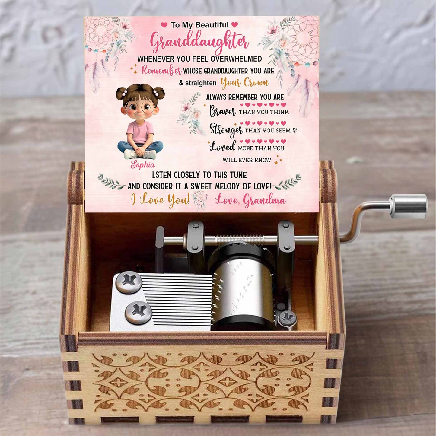 To My Beautiful Granddaughter Flowers And Dream Catcher