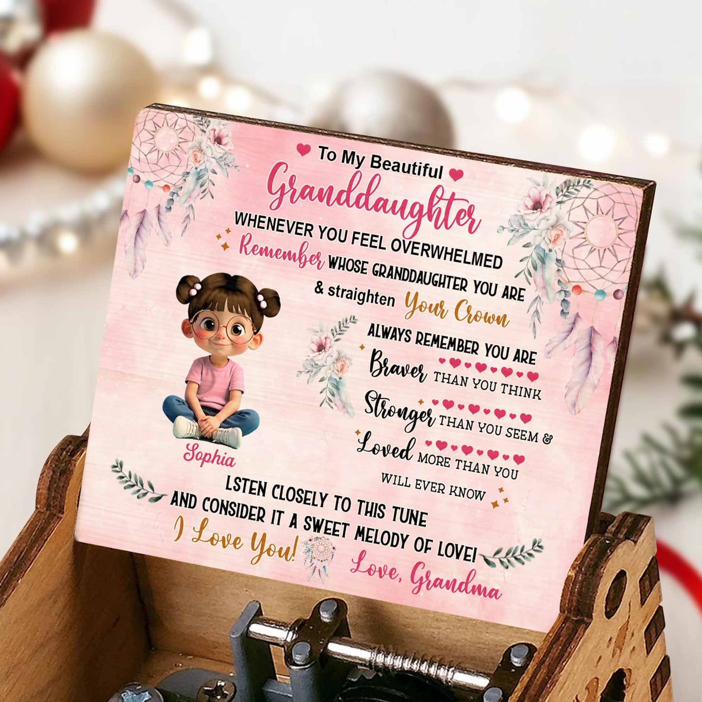 To My Beautiful Granddaughter Flowers And Dream Catcher