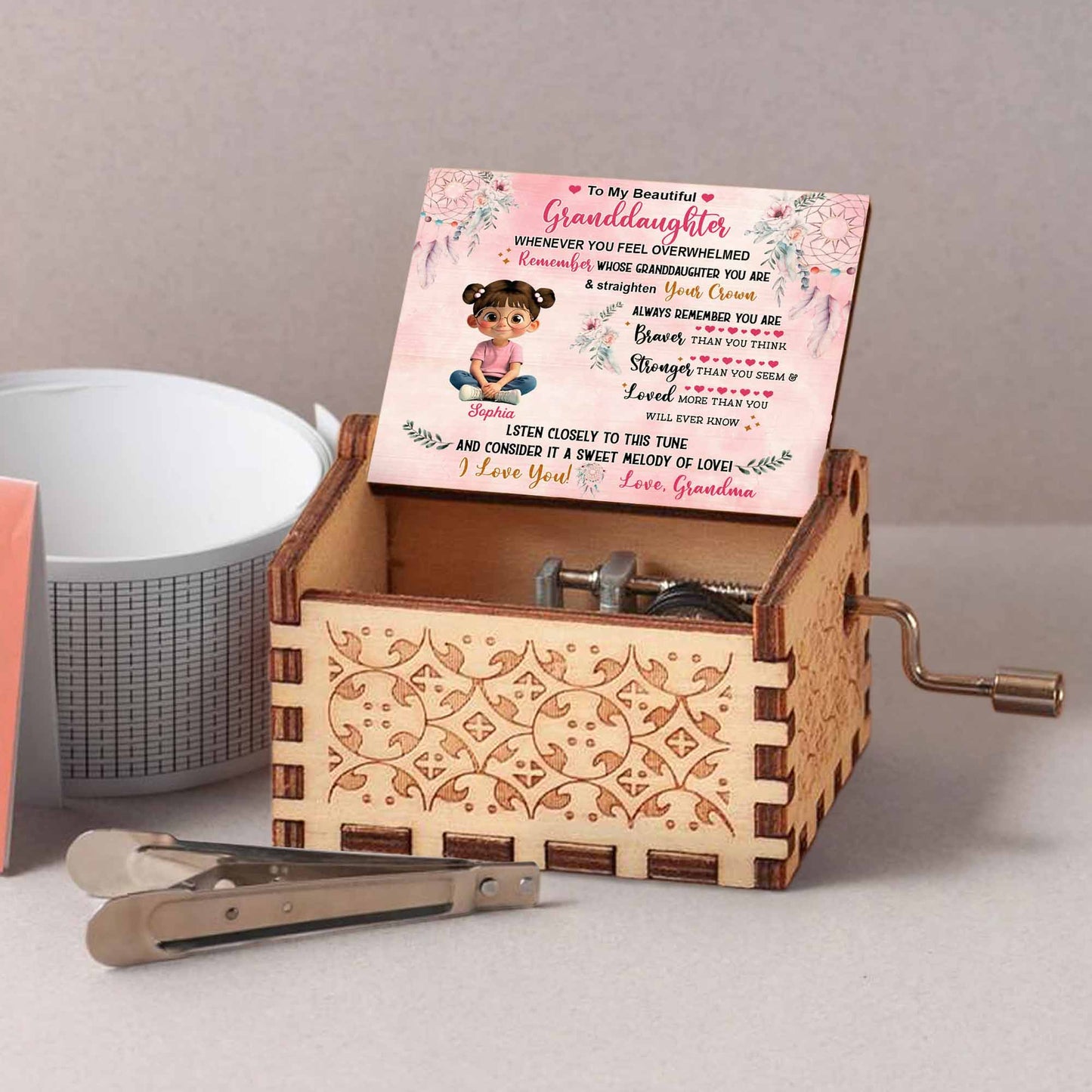 To My Beautiful Granddaughter Flowers And Dream Catcher