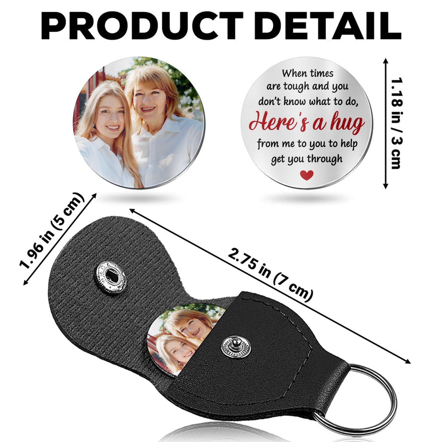 Here's A Hug From Me To You, Heart Design - Personalized Custom Pocket Hug - GDT425_HTOK