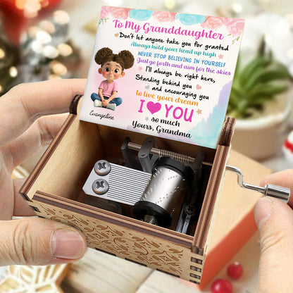 To My Granddaughter, Roses And Cartoon Girl