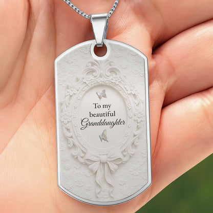 To My Beautiful Granddaughter, Bow And Butterflies Design