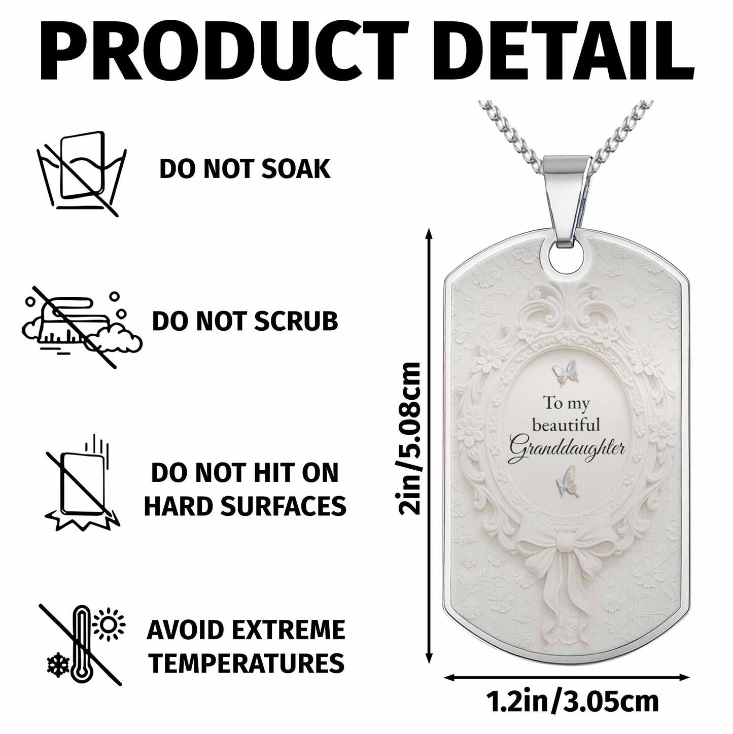 To My Beautiful Granddaughter, Bow And Butterflies Design