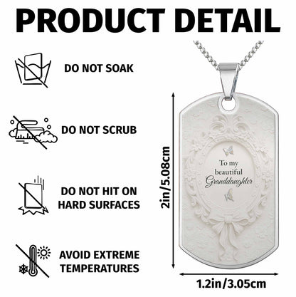 To My Beautiful Granddaughter, Bow And Butterflies Design