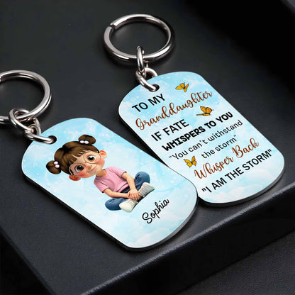 To My Granddaughter, I Am The Storm, Cartoon Girl And Butterflies