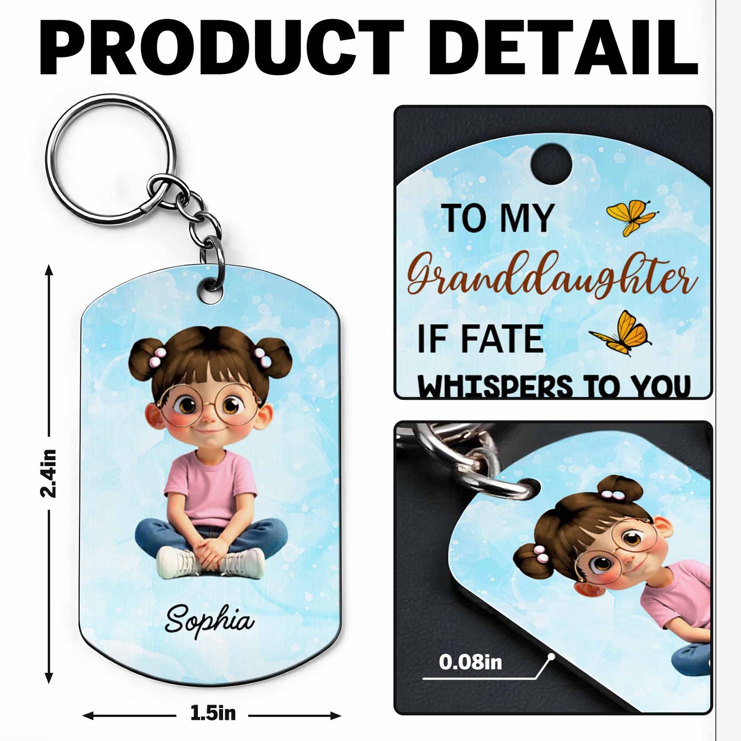 To My Granddaughter, I Am The Storm, Cartoon Girl And Butterflies