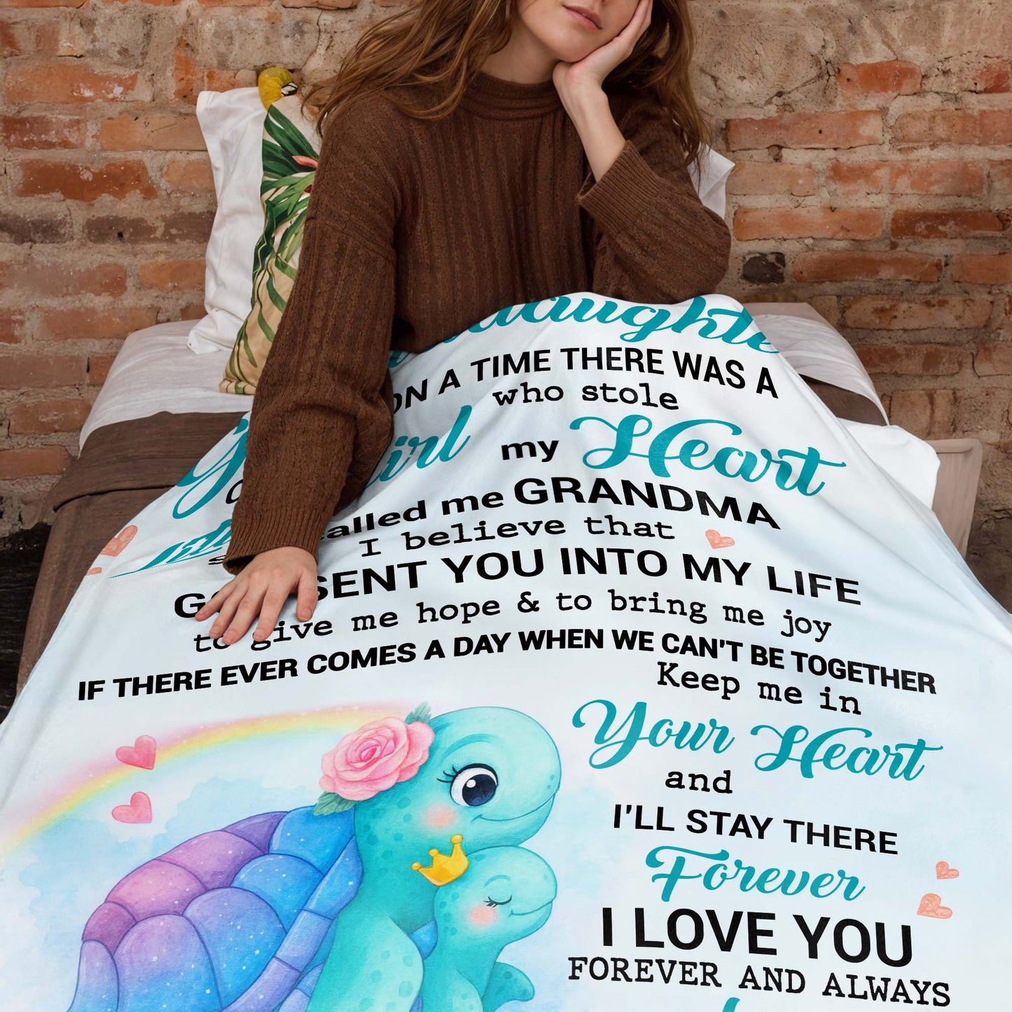 To My Granddaughter, Turtle and Hearts Design