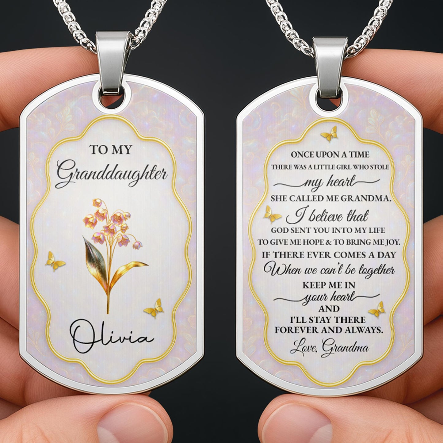 To My Granddaughter, Once Upon A Time, Flowers And Butterflies