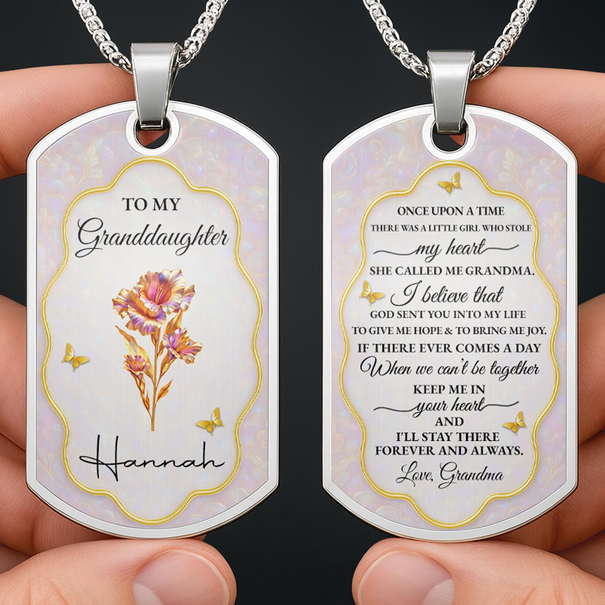 To My Granddaughter, Once Upon A Time, Flowers And Butterflies