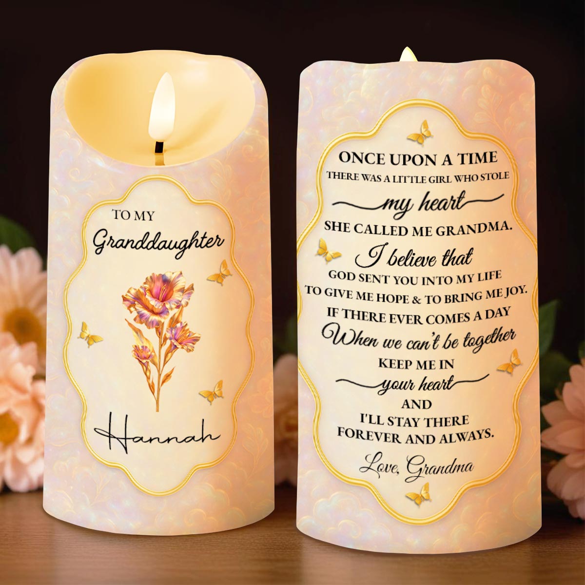 Once Upon A Time, Little Girl Stole My Heart, Flower and Butterfly Design